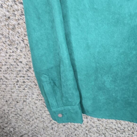 Chicos Additions Top Womens 0 US Small Green Faux Suede Button Up Casual Ladies - Picture 3 of 7